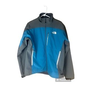 The North Face mens Jacket sz L Amvy T183‎ Gray Blue two tone  Soft Shell adult